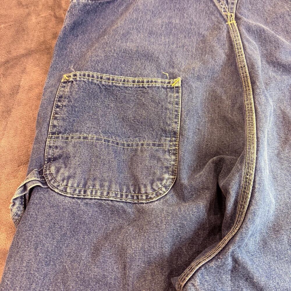 VTG Carhartt Men’s Sz 40x30 Overalls Denim Made In USA Distressed W/ Stains Work - Picture 11 of 16